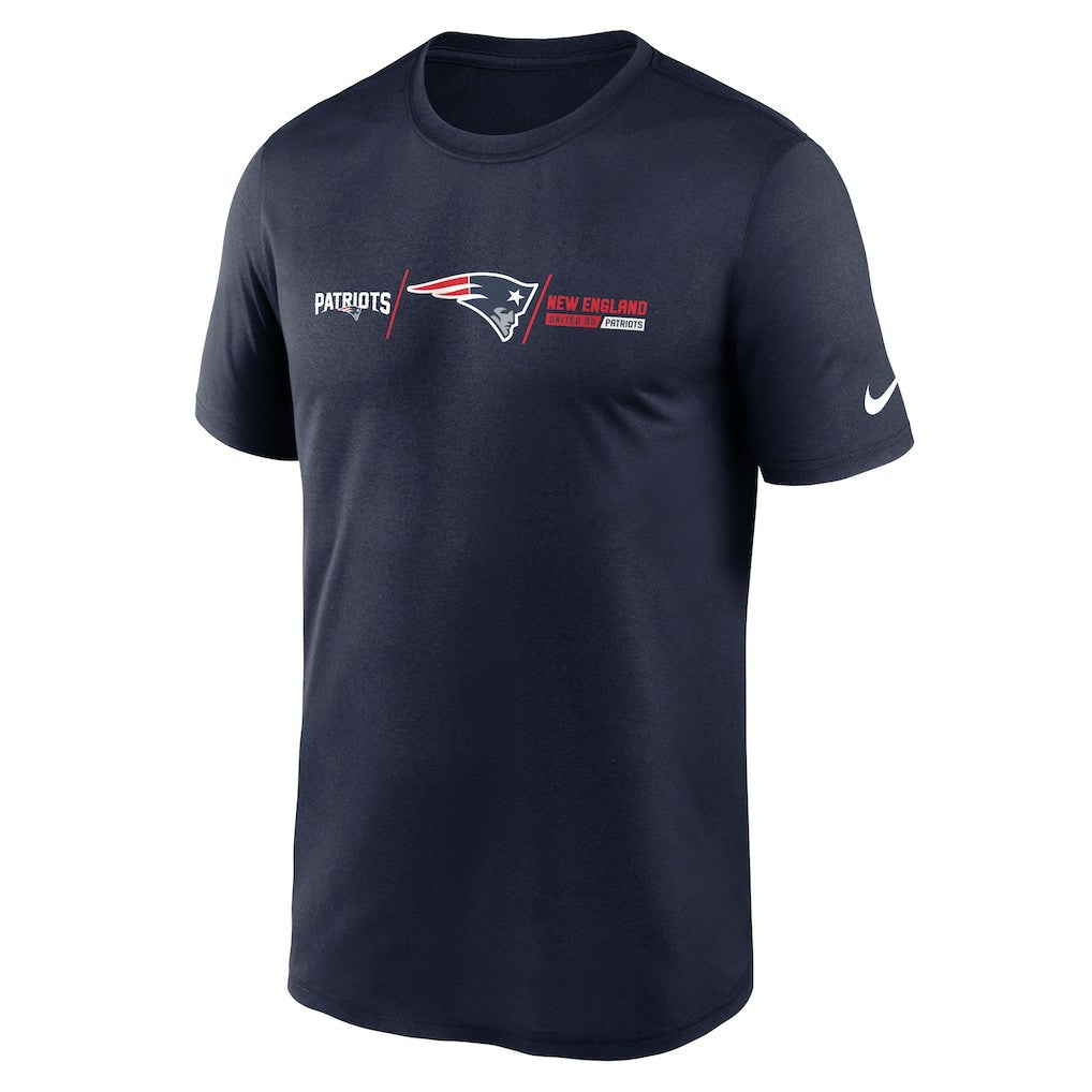 New England Patriots Horizontal Lockup Legend T-Shirt - Navy T-shirts