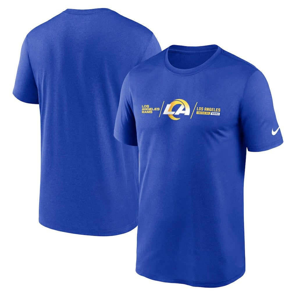 Los Angeles Rams Horizontal Lockup Legend Performance T-Shirt - Royal T-shirts