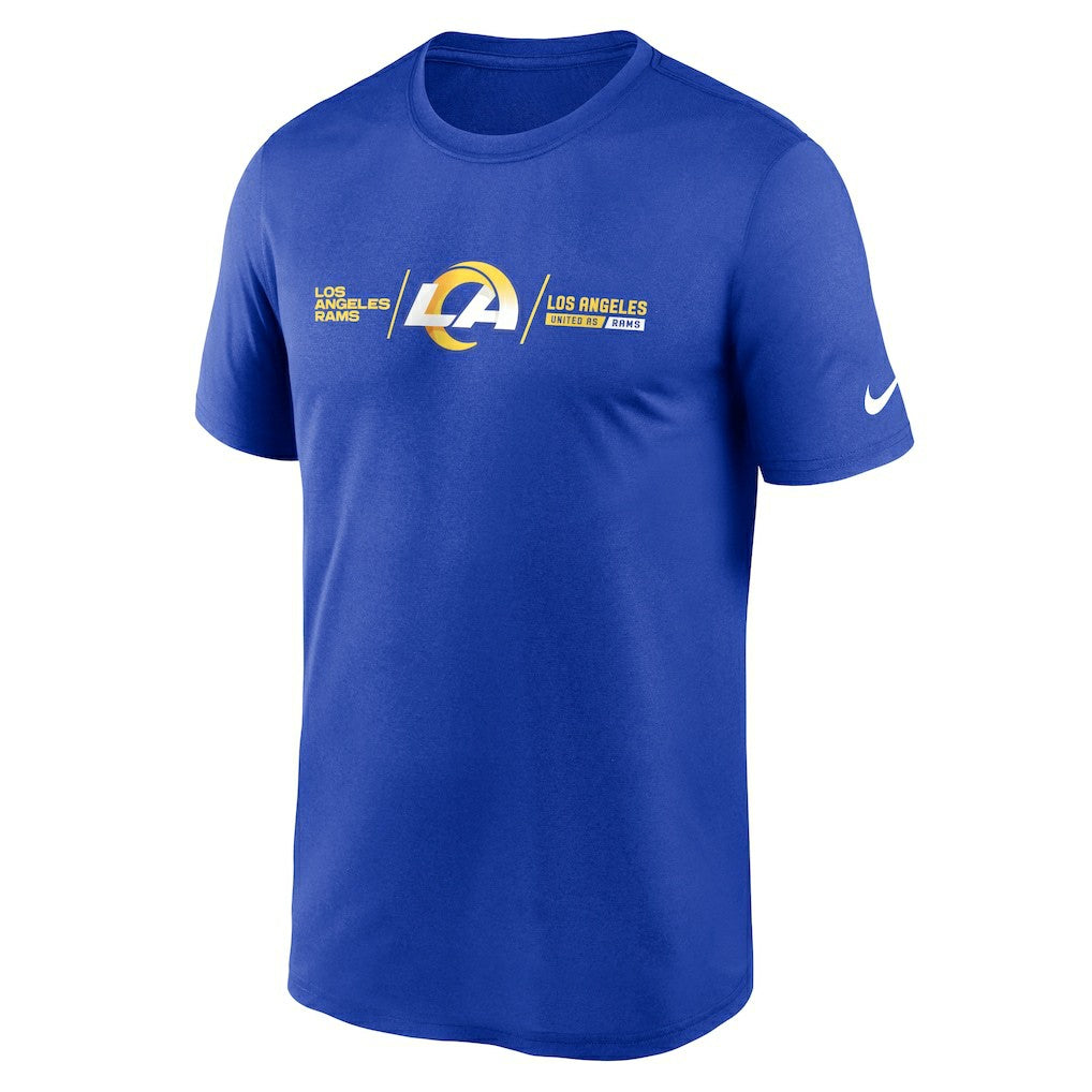 Los Angeles Rams Horizontal Lockup Legend Performance T-Shirt - Royal T-shirts