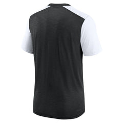 Las Vegas Raiders Color Block Team Name T-Shirt - Heathered Black/White T-shirts