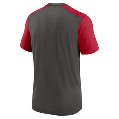 Tampa Bay Buccaneers Color Block Team Name T-Shirt - Heathered Pewter/Heathered Red T-shirts