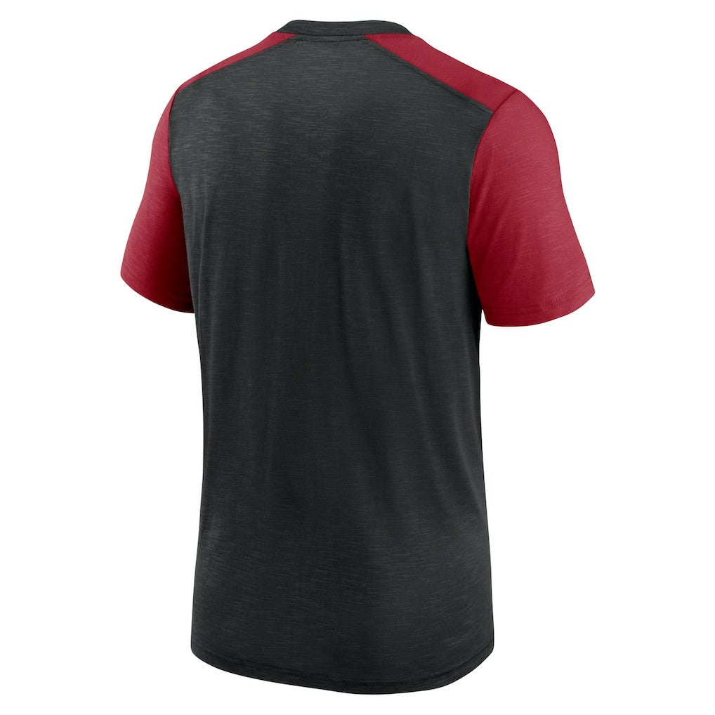 Arizona Cardinals Color Block Team Name T-Shirt - Heathered Black/Heathered Cardinal T-shirts