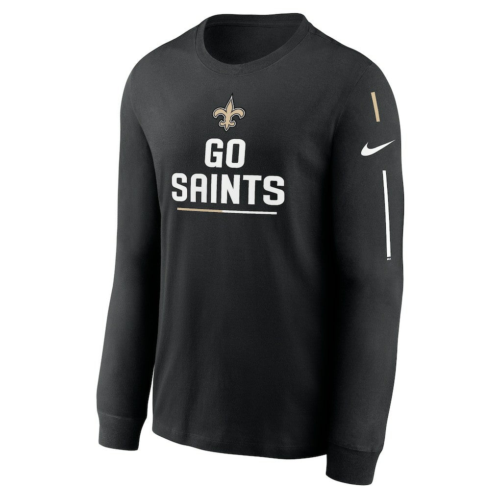 New Orleans Saints Team Slogan Long Sleeve T-Shirt - Black T-shirts