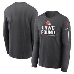 Cleveland Browns Team Slogan Long Sleeve T-Shirt - Anthracite T-shirts