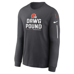 Cleveland Browns Team Slogan Long Sleeve T-Shirt - Anthracite T-shirts