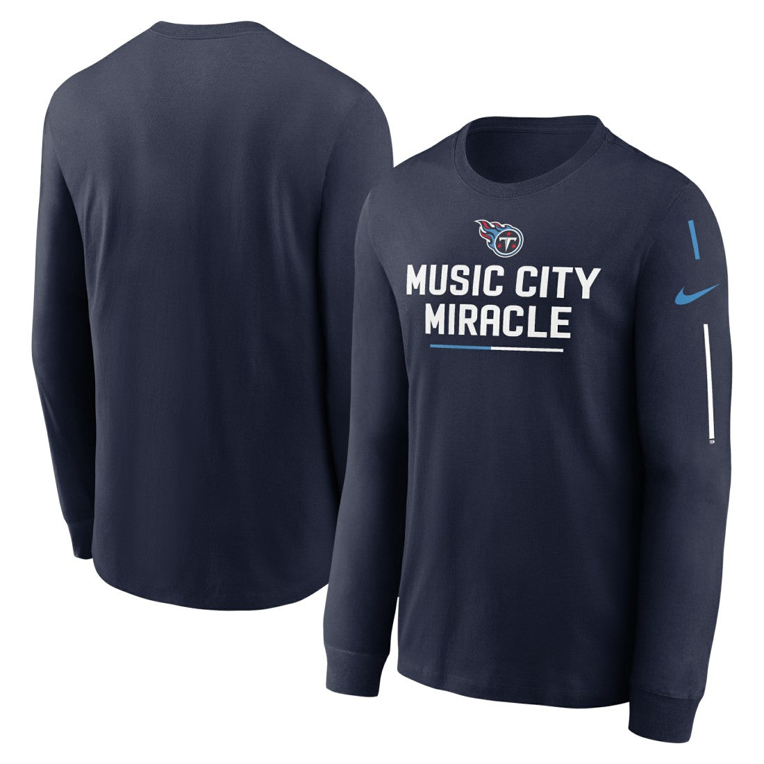 Tennessee Titans Team Slogan Long Sleeve T-Shirt - Navy T-shirts