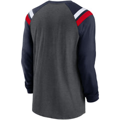 Tennessee Titans Tri-Blend Raglan Athletic Long Sleeve Fashion T-Shirt - Heathered Charcoal/Navy T-shirts