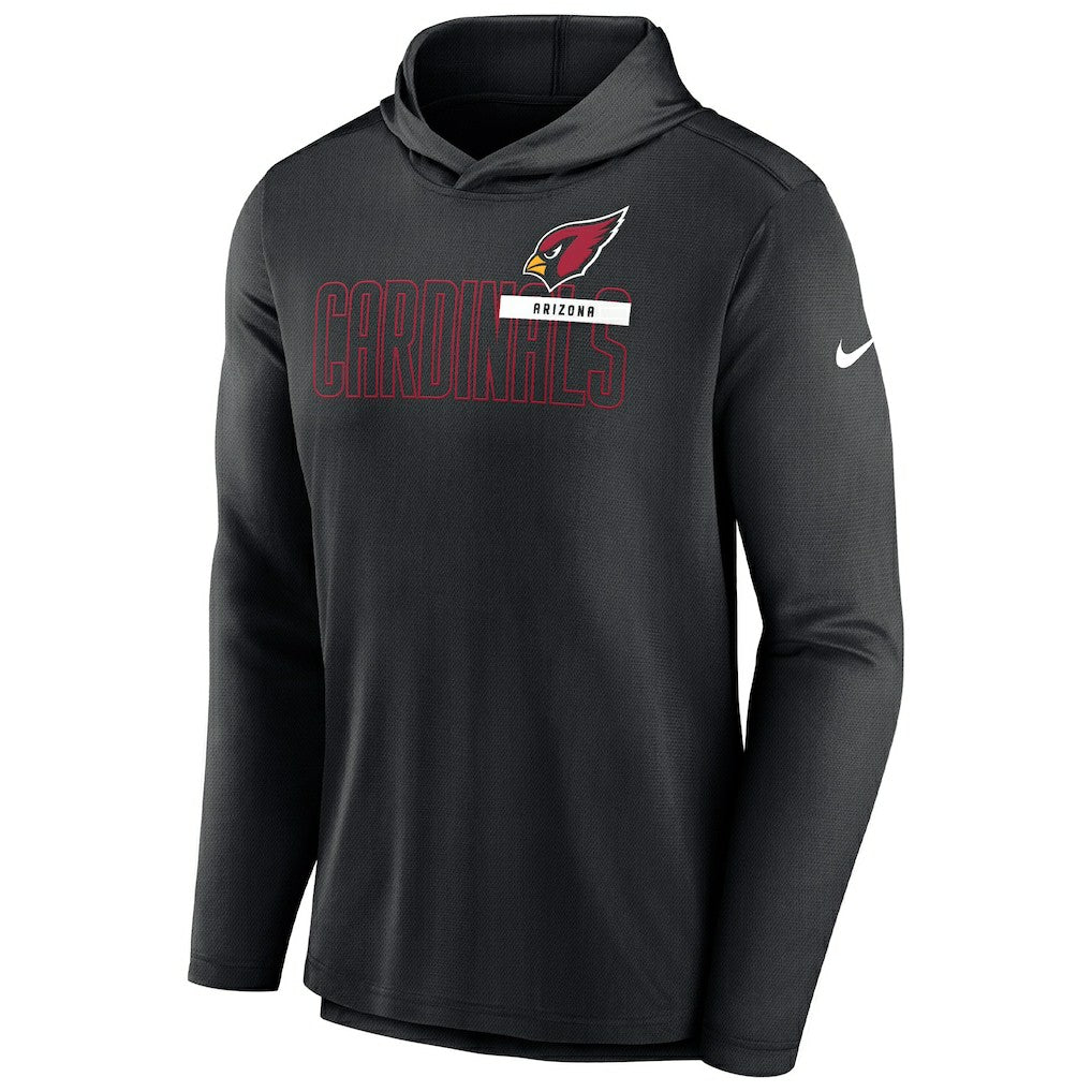 Arizona Cardinals Lightweight Performance Hooded Long Sleeve T-Shirt - Black T-shirts