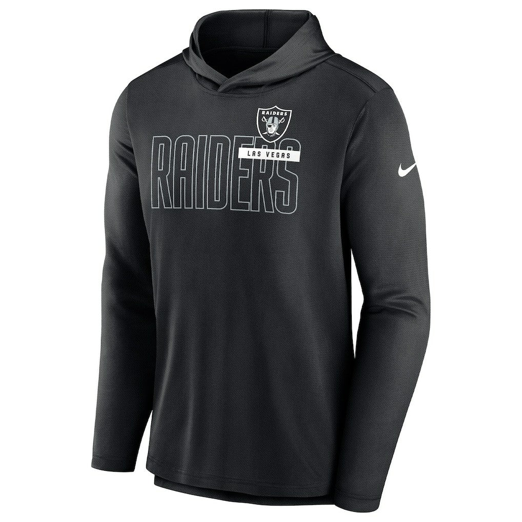 Las Vegas Raiders Lightweight Performance Hooded Long Sleeve T-Shirt - Black T-shirts