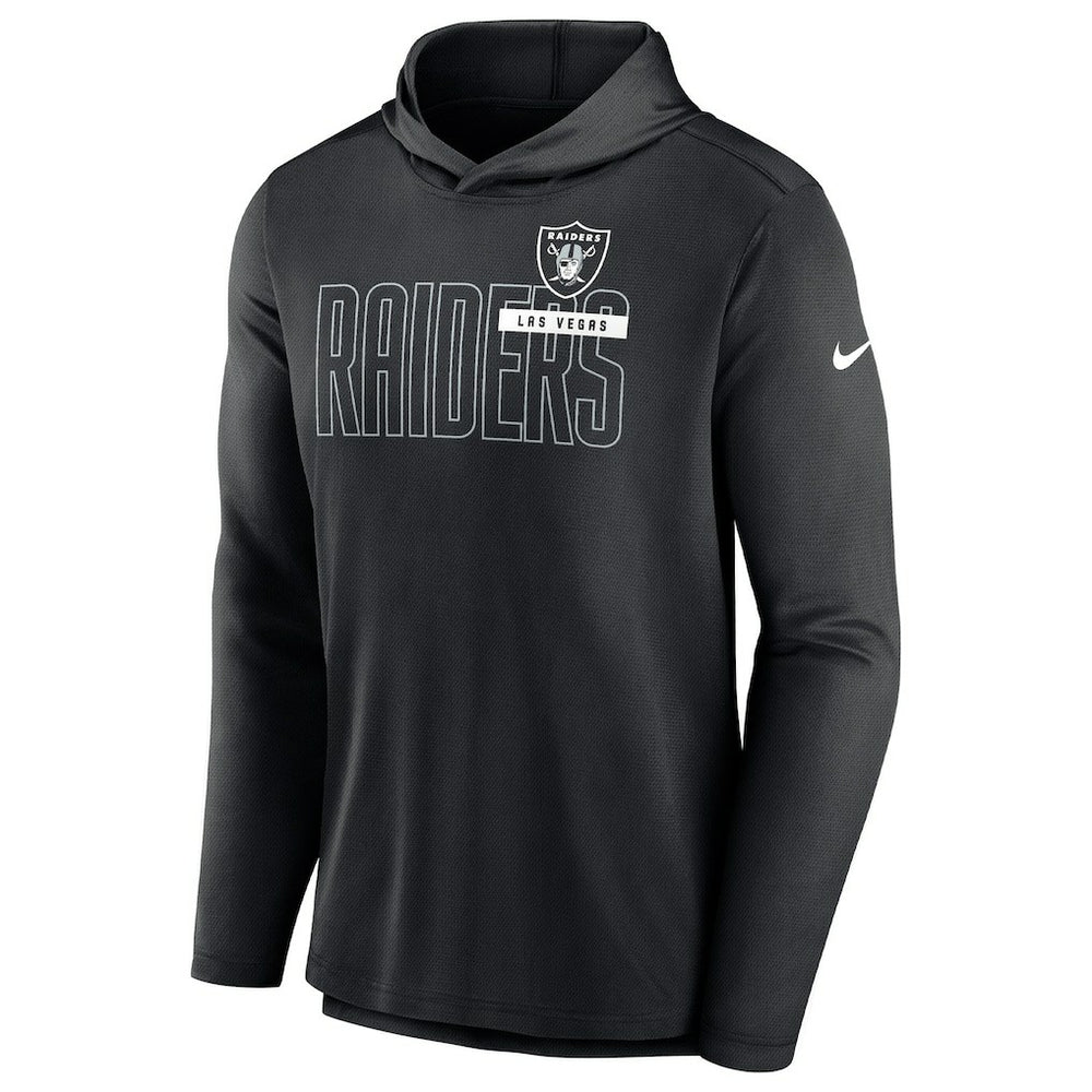 Las Vegas Raiders Lightweight Performance Hooded Long Sleeve T-Shirt - Black T-shirts
