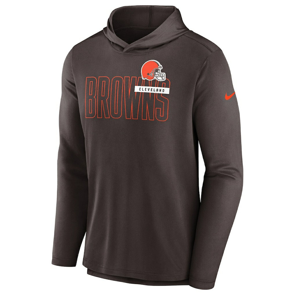 Cleveland Browns Lightweight Performance Hooded Long Sleeve T-Shirt - Brown T-shirts