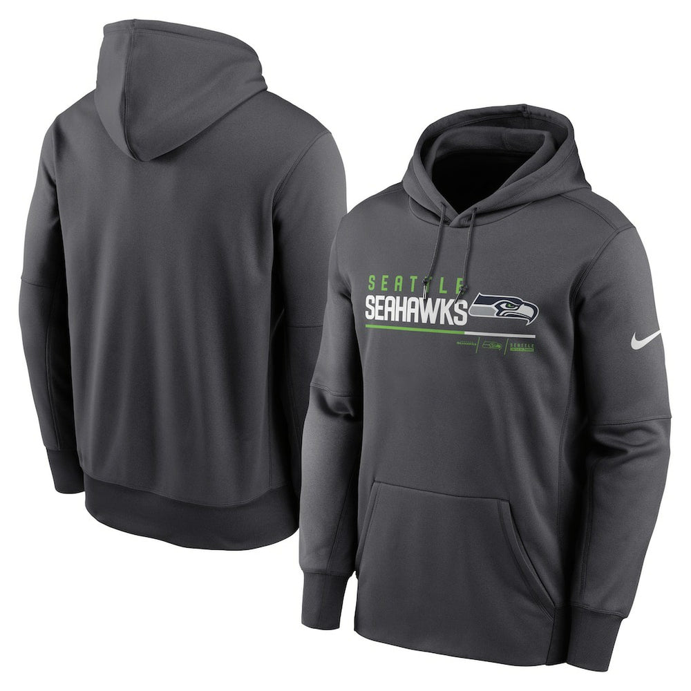 Seattle Seahawks Prime Logo Name Split Pullover Hoodie - Anthracite Hoodies