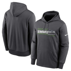Seattle Seahawks Prime Logo Name Split Pullover Hoodie - Anthracite Hoodies