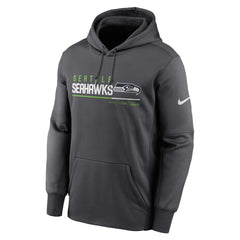 Seattle Seahawks Prime Logo Name Split Pullover Hoodie - Anthracite Hoodies
