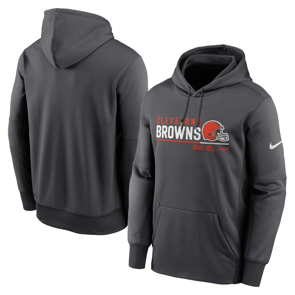 Cleveland Browns Prime Logo Name Split Pullover Hoodie - Anthracite Hoodies