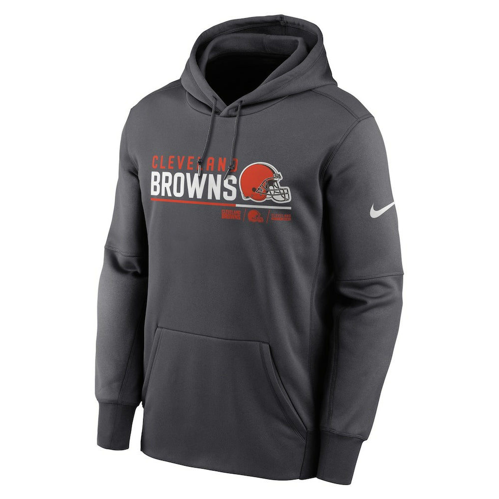 Cleveland Browns Prime Logo Name Split Pullover Hoodie - Anthracite Hoodies