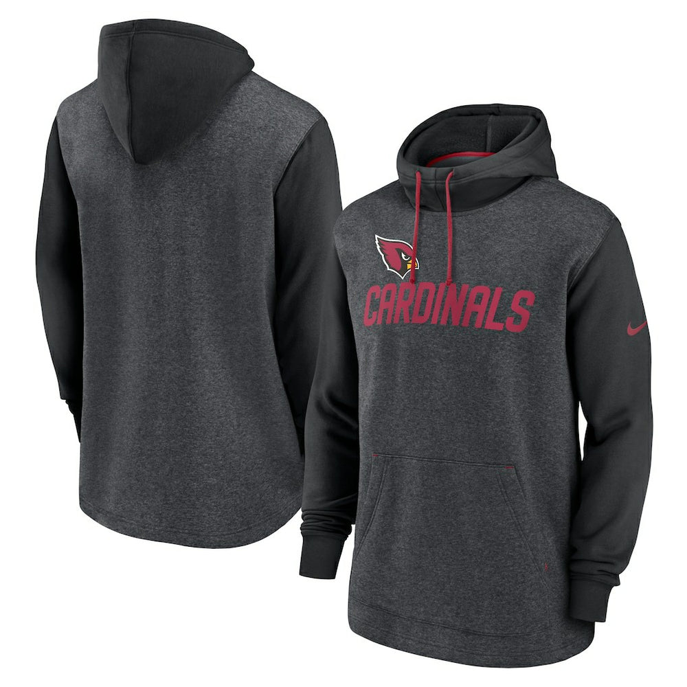 Arizona Cardinals Surrey Legacy Pullover Hoodie - Heathered Charcoal/Black Hoodies