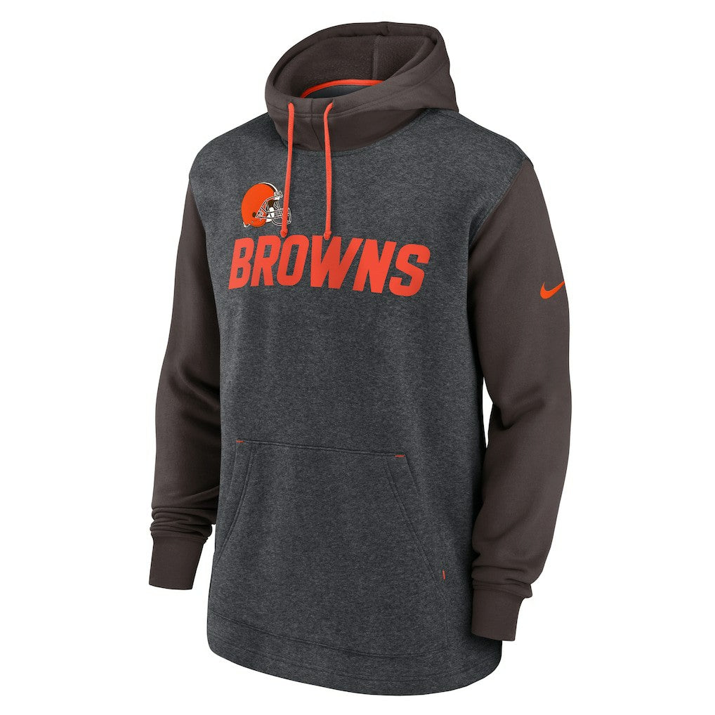 Cleveland Browns Surrey Legacy Pullover Hoodie - Heathered Charcoal/Brown Hoodies