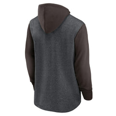 Cleveland Browns Surrey Legacy Pullover Hoodie - Heathered Charcoal/Brown Hoodies