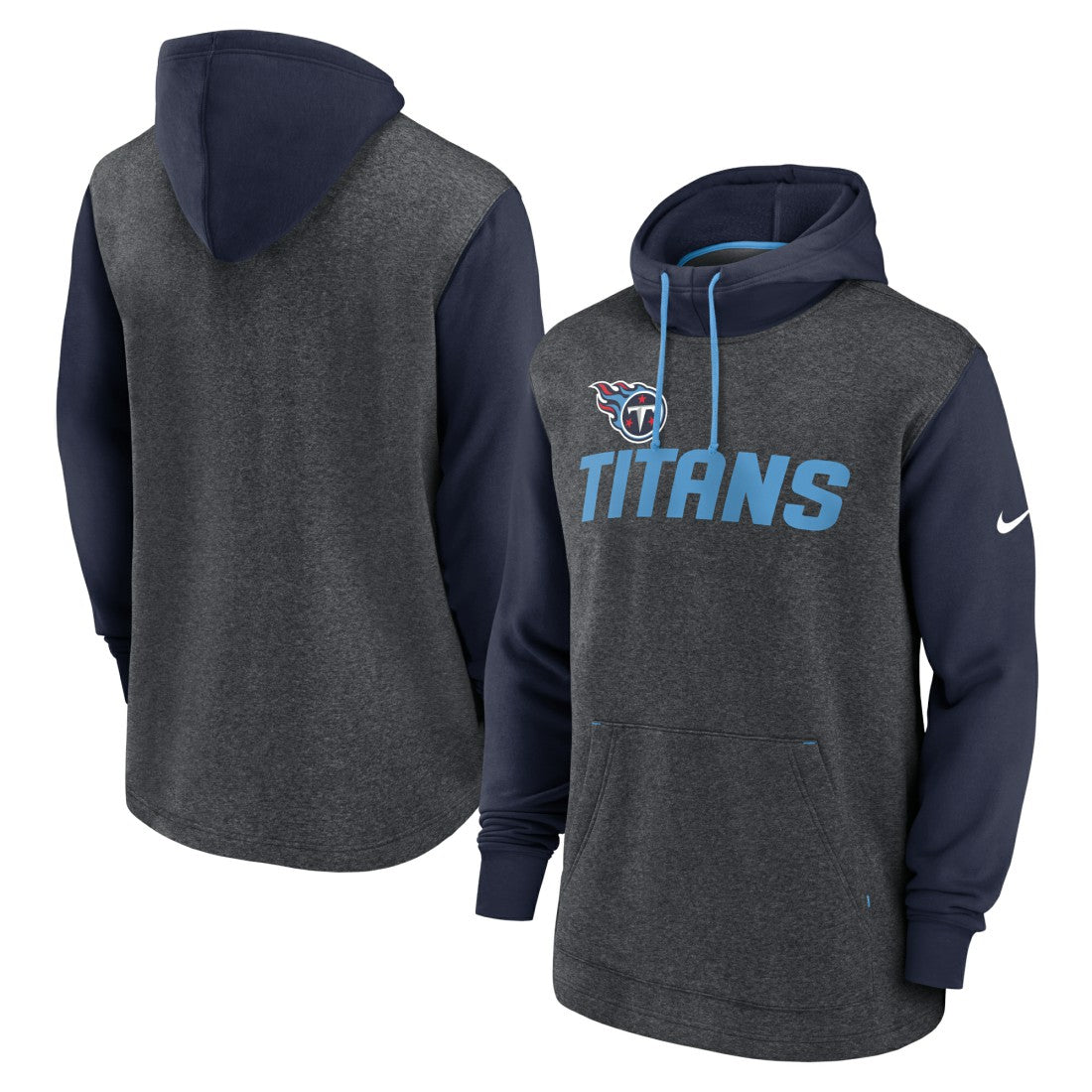 Tennessee Titans Surrey Legacy Pullover Hoodie - Heathered Charcoal/Navy Hoodies
