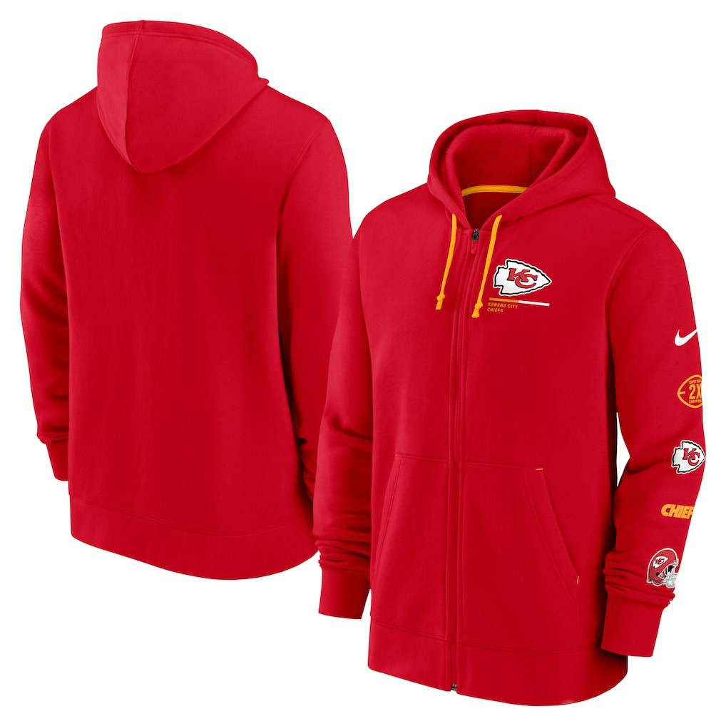 Kansas City Chiefs Surrey Full-Zip Hoodie - Red Hoodies