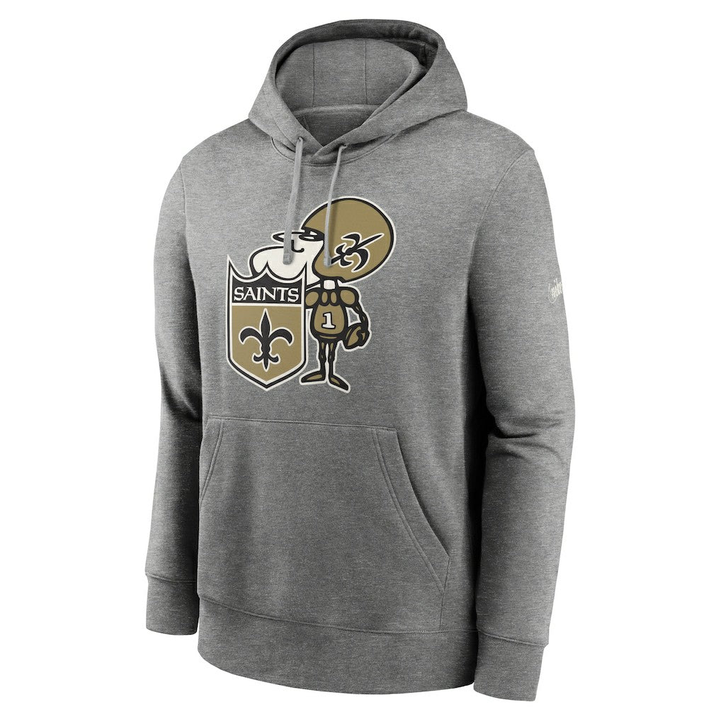 New Orleans Saints Rewind Club Fleece Pullover Hoodie - Heathered Gray Hoodies
