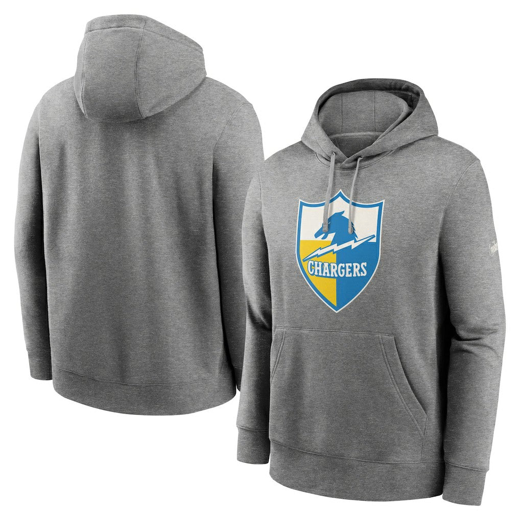 Los Angeles Chargers Rewind Club Fleece Pullover Hoodie - Heathered Gray Hoodies