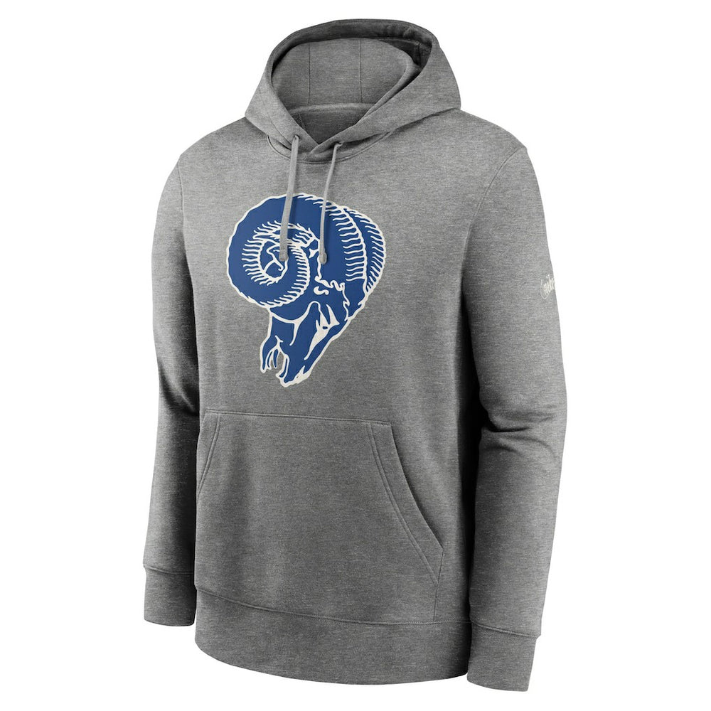 Los Angeles Rams Rewind Club Fleece Pullover Hoodie - Heathered Gray Hoodies