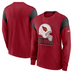 Arizona Cardinals Rewind Playback Helmet Long Sleeve T-Shirt - Cardinal T-shirts