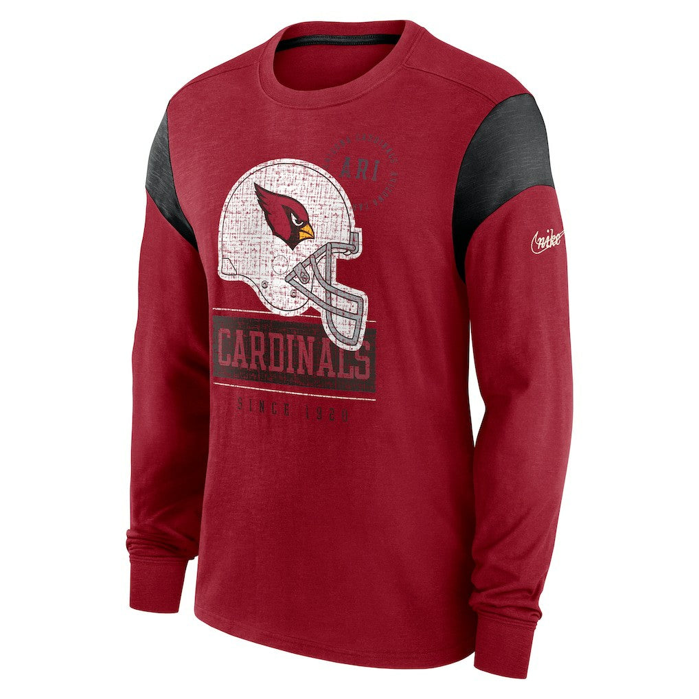 Arizona Cardinals Rewind Playback Helmet Long Sleeve T-Shirt - Cardinal T-shirts