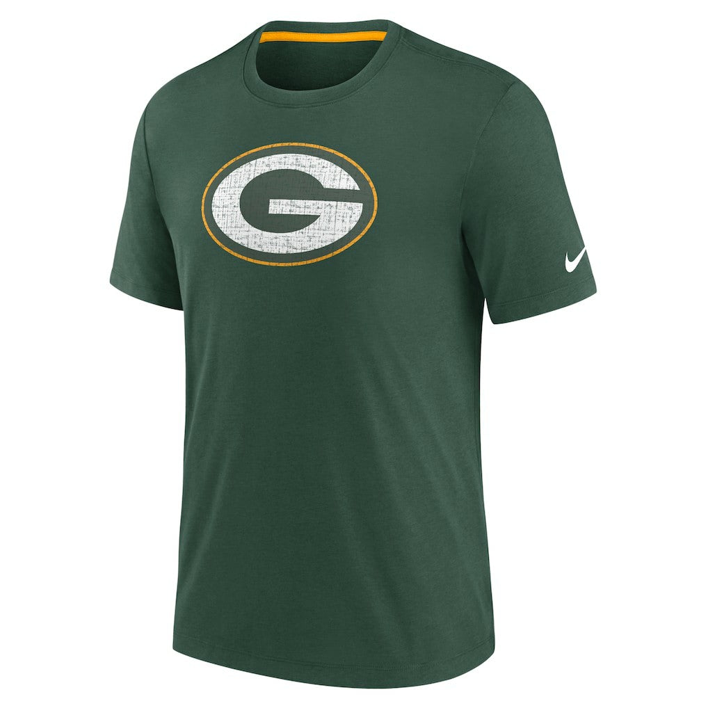Green Bay Packers Rewind Playback Logo Tri-Blend T-Shirt - Green T-shirts