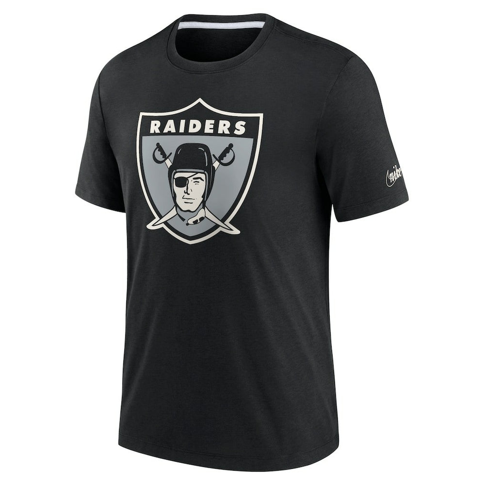 Las Vegas Raiders Rewind Playback Logo Tri-Blend T-Shirt - Black T-shirts