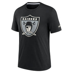 Las Vegas Raiders Rewind Playback Logo Tri-Blend T-Shirt - Black T-shirts