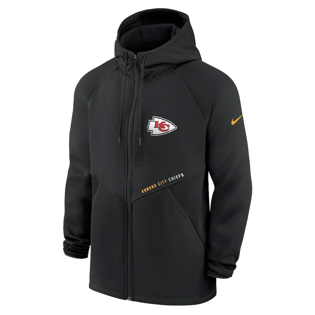 Kansas City Chiefs Spacer Raglan Performance Full-Zip Hoodie - Black Hoodies