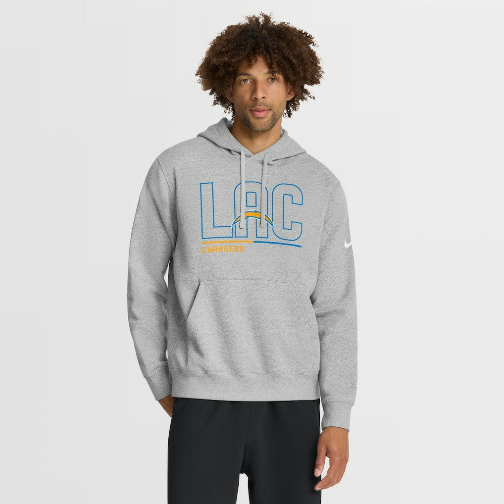 Los Angeles Chargers City Code Club Fleece Pullover Hoodie - Heathered Gray Hoodies
