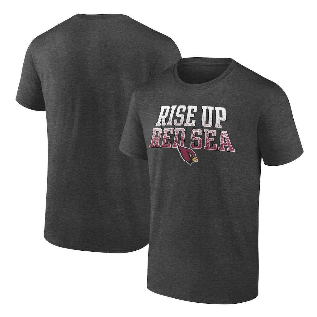 Arizona Cardinals Big & Tall Rise Up Red Sea Statement T-Shirt - Heathered Charcoal T-shirts