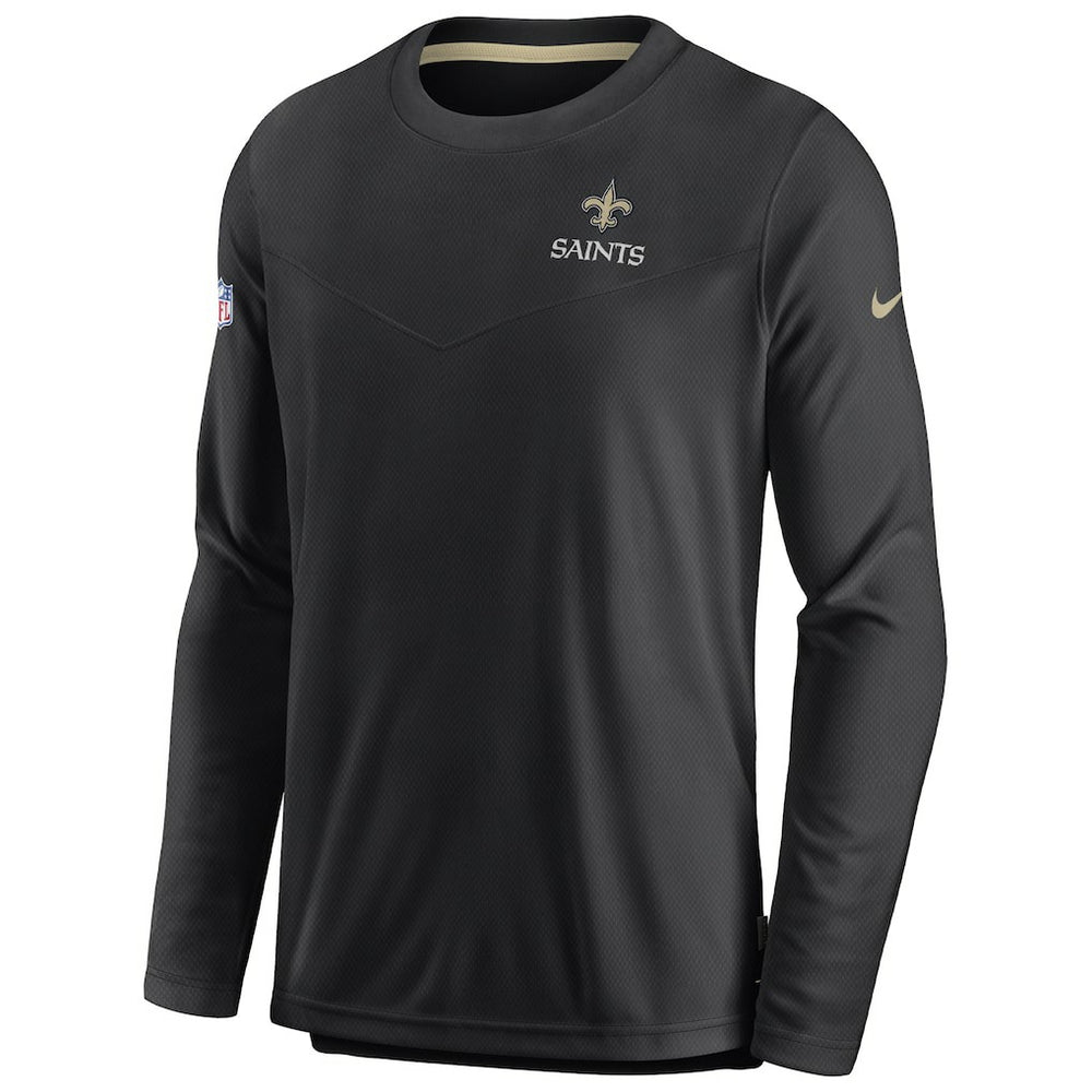 New Orleans Saints Sideline Lockup Performance Pullover Sweatshirt - Black Pullover