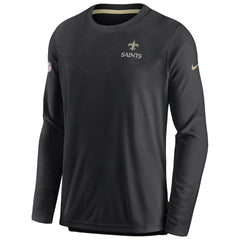 New Orleans Saints Sideline Lockup Performance Pullover Sweatshirt - Black Pullover