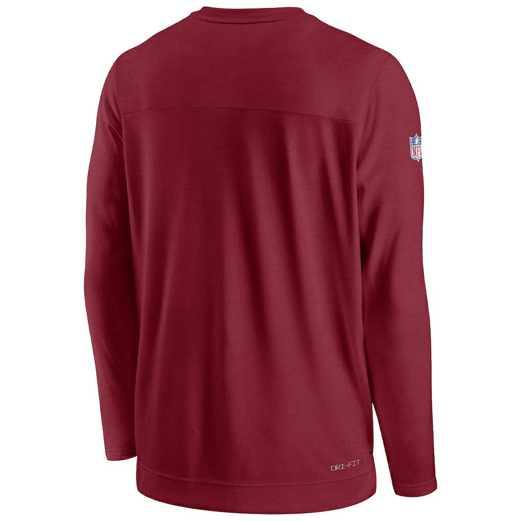 Arizona Cardinals Sideline Lockup Performance Pullover Sweatshirt - Cardinal Pullover