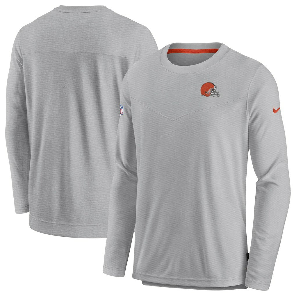 Cleveland Browns Sideline Lockup Performance Pullover Sweatshirt - Gray Pullover