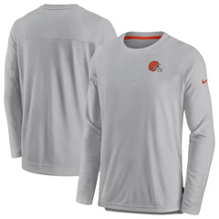 Cleveland Browns Sideline Lockup Performance Pullover Sweatshirt - Gray Pullover