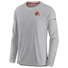 Cleveland Browns Sideline Lockup Performance Pullover Sweatshirt - Gray Pullover