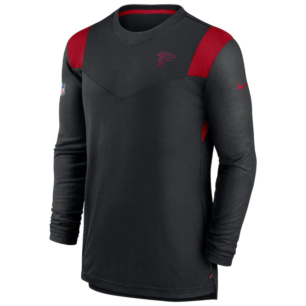 Atlanta Falcons Sideline Tonal Logo Performance Player Long Sleeve T-Shirt - Black T-shirts