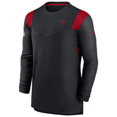 Atlanta Falcons Sideline Tonal Logo Performance Player Long Sleeve T-Shirt - Black T-shirts