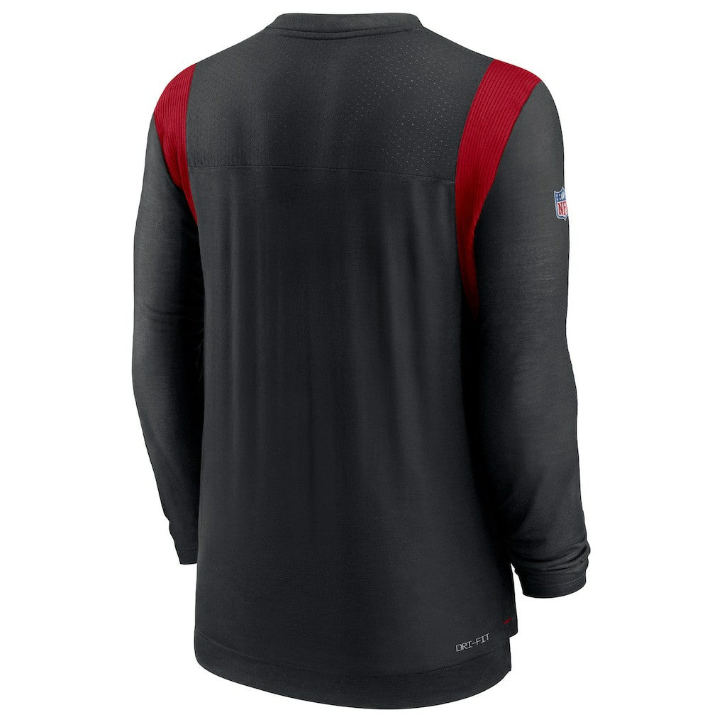 Atlanta Falcons Sideline Tonal Logo Performance Player Long Sleeve T-Shirt - Black T-shirts