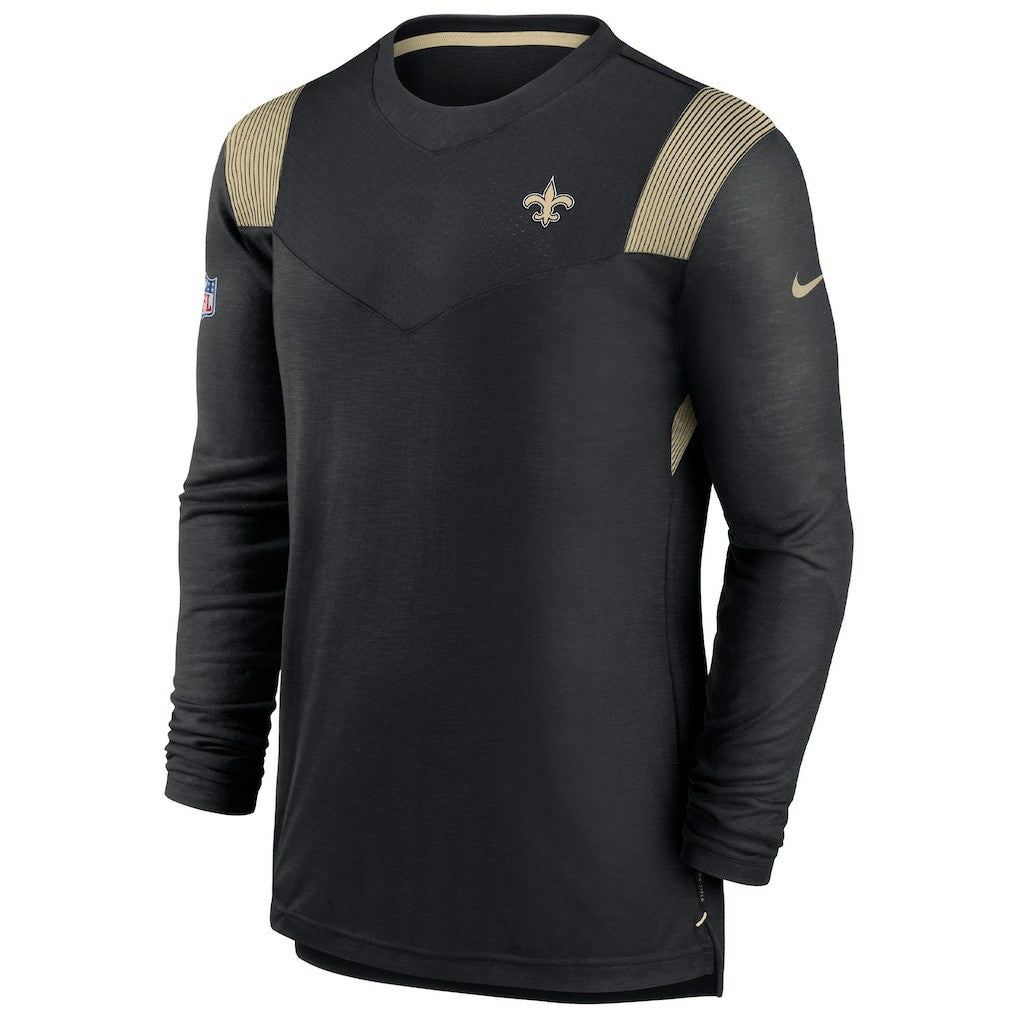 New Orleans Saints Sideline Tonal Logo Performance Player Long Sleeve T-Shirt - Black T-shirts