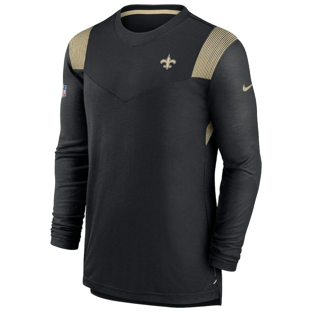 New Orleans Saints Sideline Tonal Logo Performance Player Long Sleeve T-Shirt - Black T-shirts