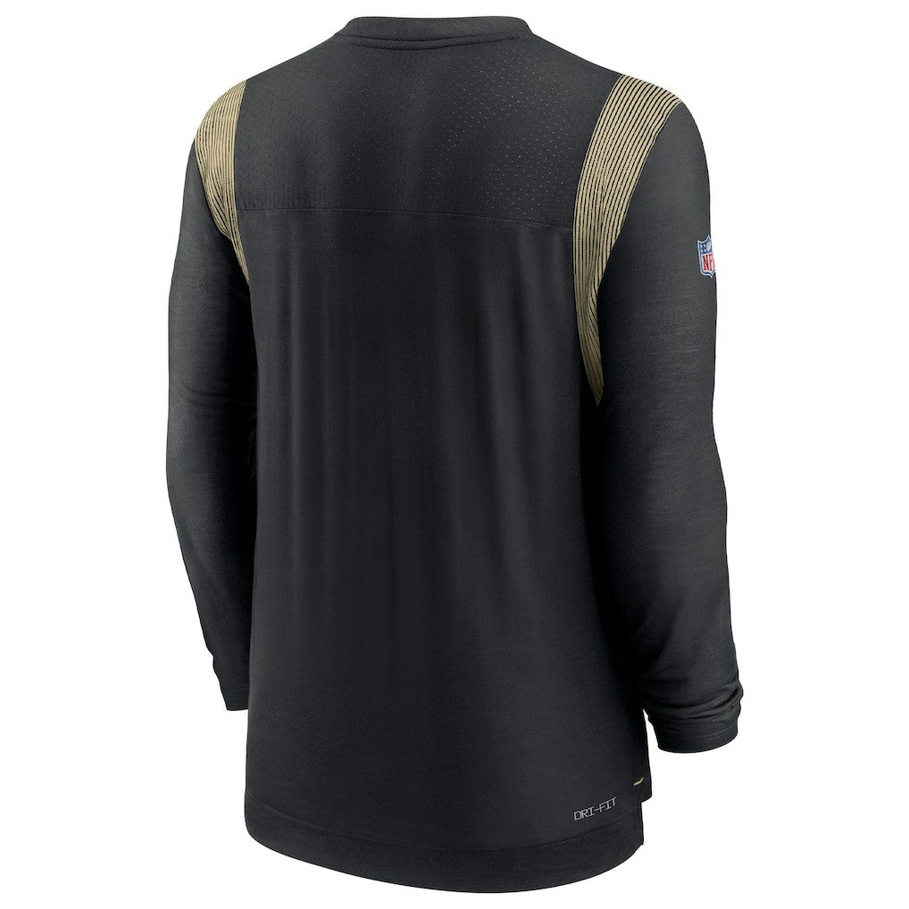 New Orleans Saints Sideline Tonal Logo Performance Player Long Sleeve T-Shirt - Black T-shirts