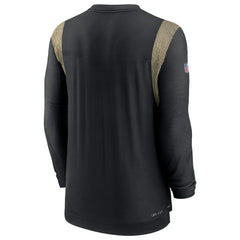 New Orleans Saints Sideline Tonal Logo Performance Player Long Sleeve T-Shirt - Black T-shirts