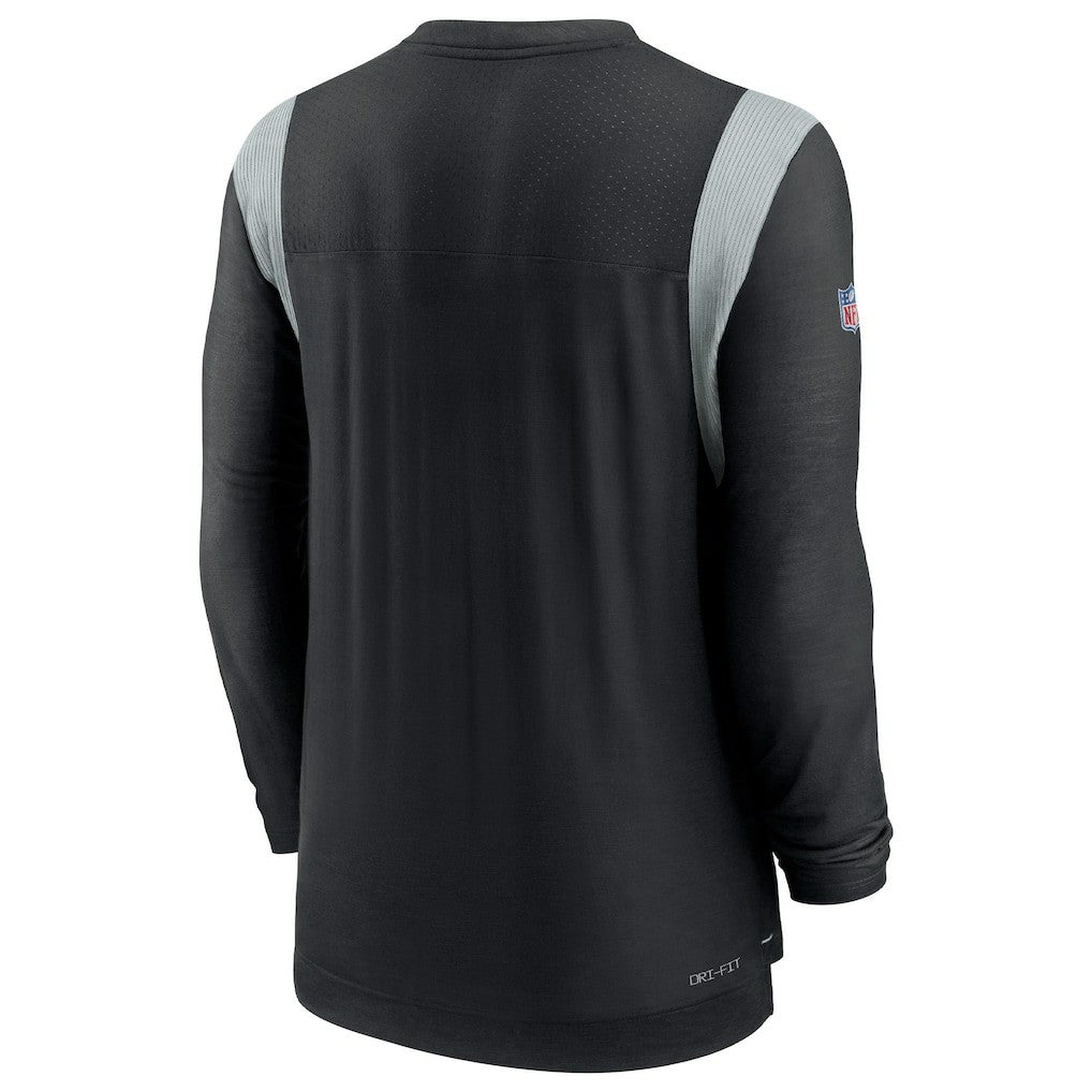 Las Vegas Raiders Sideline Tonal Logo Performance Player Long Sleeve T-Shirt - Black T-shirts